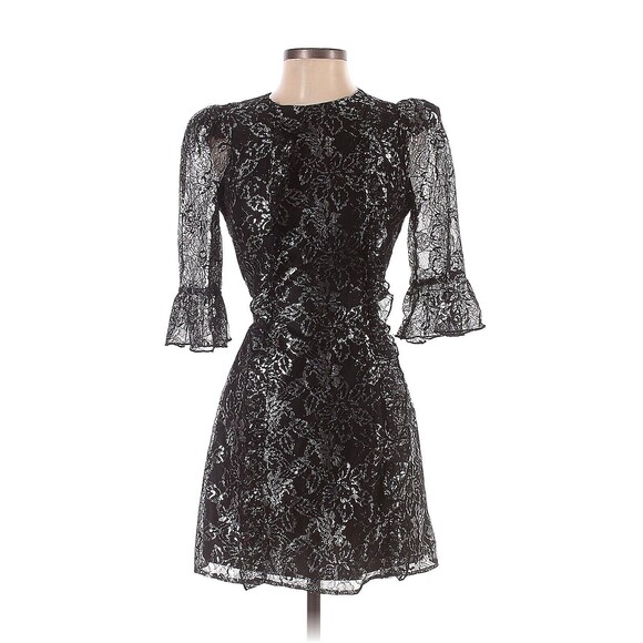 2020 THE VAMPIRE'S WIFE x H&M Silver Lace Mini Dress - S - Picture 1 of 3